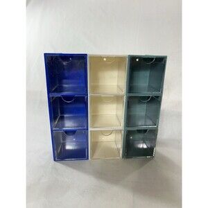 Clear Plastic 9 Drawer Storage Organizer Desktop Bathroom Makeup Craft Wall Moun